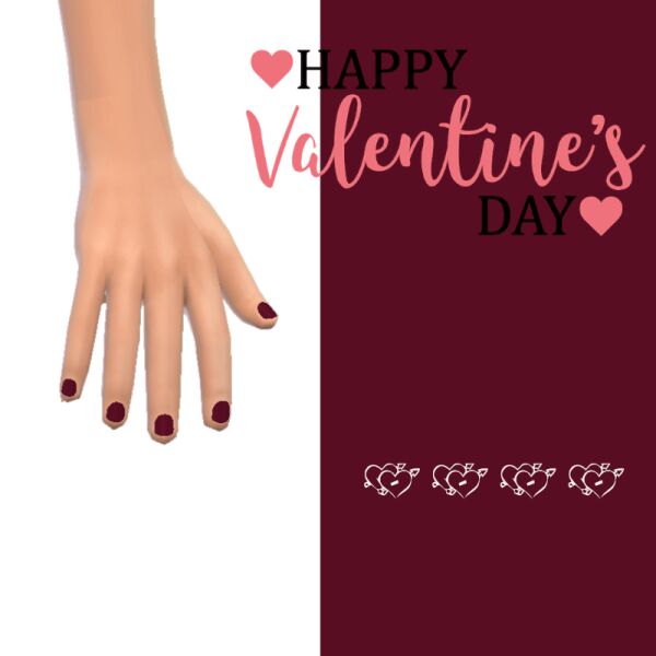 Cute Valentine Nails for Kids Sims 4 CC