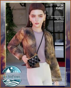 Trendy Child’s Faux Fur Crop Jacket & Mini Clutch Bag Sims 4 CC