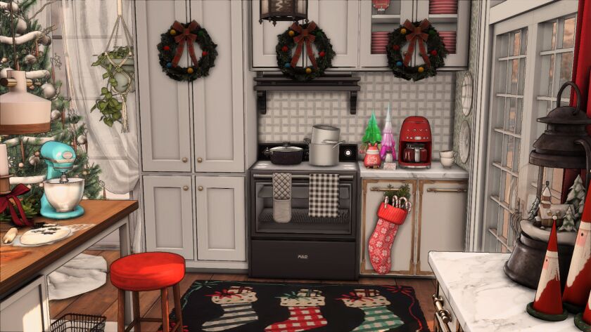 sims 4 cc christmas kitchen 6