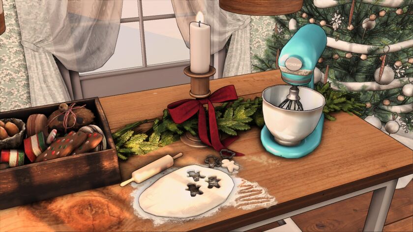 sims 4 cc christmas kitchen 9