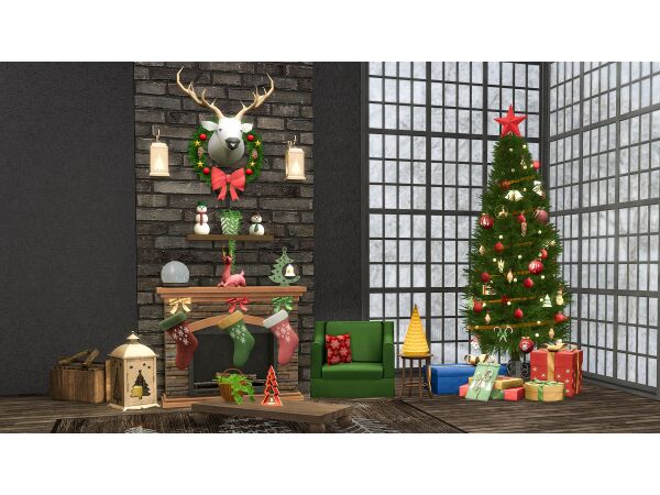 Christmas Tree & Accessories Set Sims 4 CC