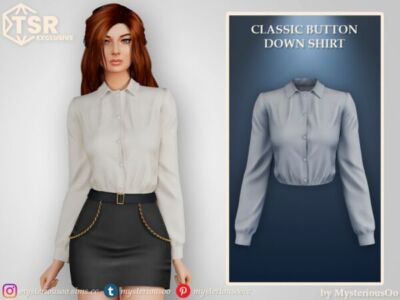 Stylish Classic Button Down Shirt Sims 4 CC