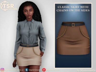 Classic Skirt With Chains: A Must-Have Fashion Piece Sims 4 CC