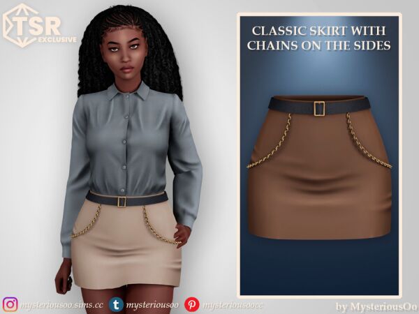 Classic Skirt With Chains: A Must-Have Fashion Piece Sims 4 CC