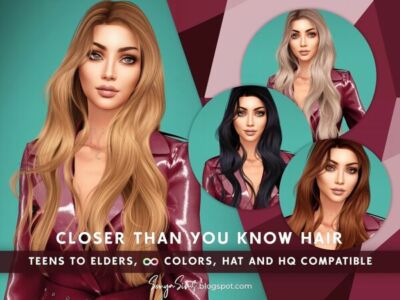 Stylish Waves Hair for All Ages Sims 4 CC