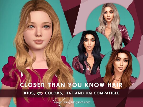 Messy Waves for Kids Hair Sims 4 CC