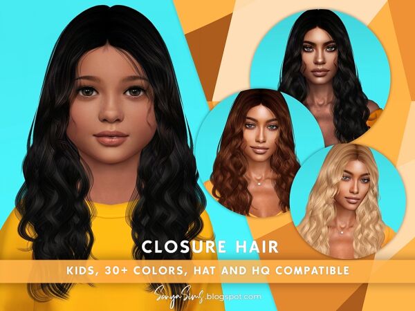 Curly Hair for Kids Sims 4 CC