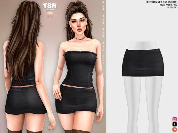 Fashionable Skirt Set for Sims Sims 4 CC