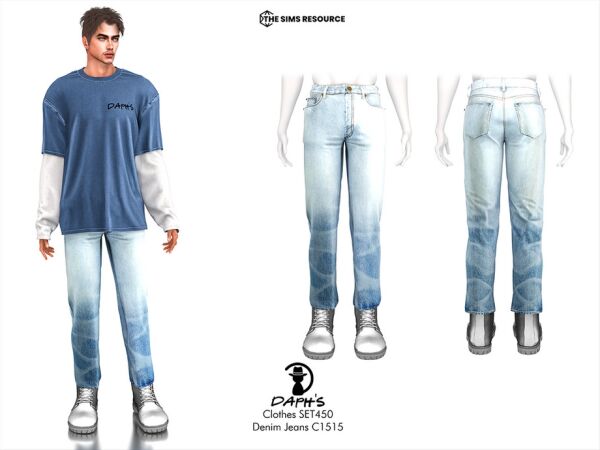 Stylish Denim Jeans for Sims Sims 4 CC