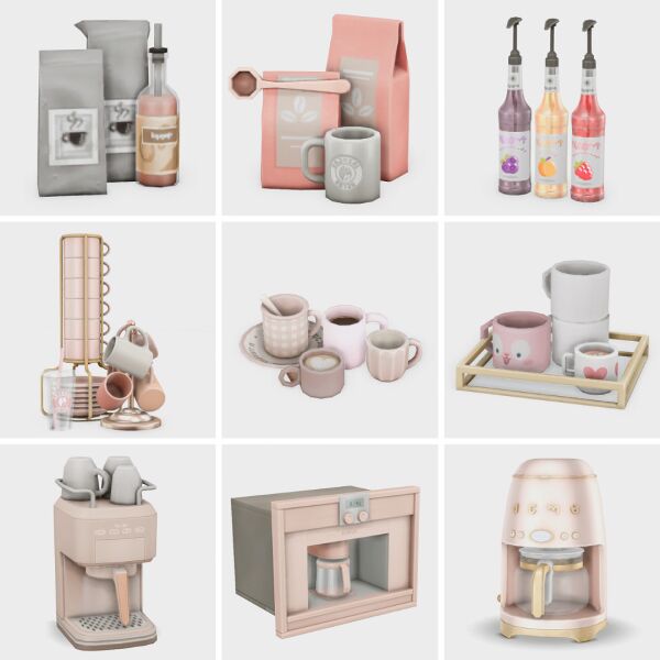 Coffee BAR Girly Essentials Sims 4 CC