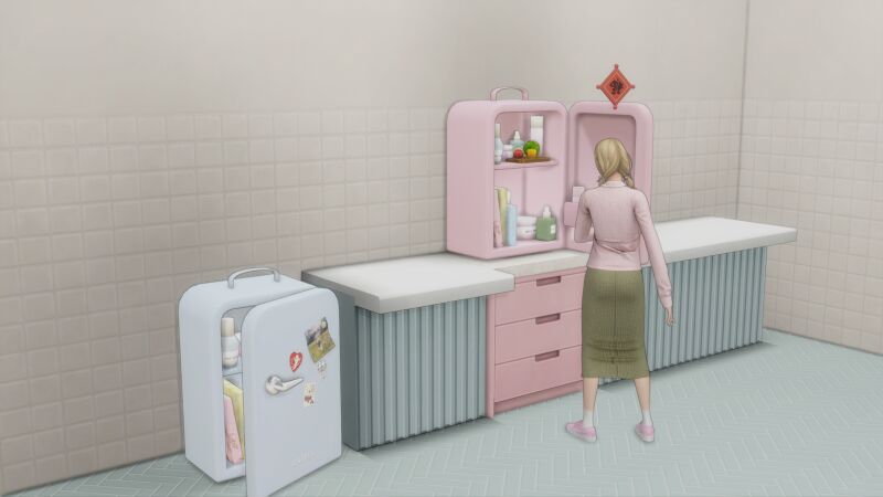 sims 4 cc cosmetic mini fridge by yaya sims 2