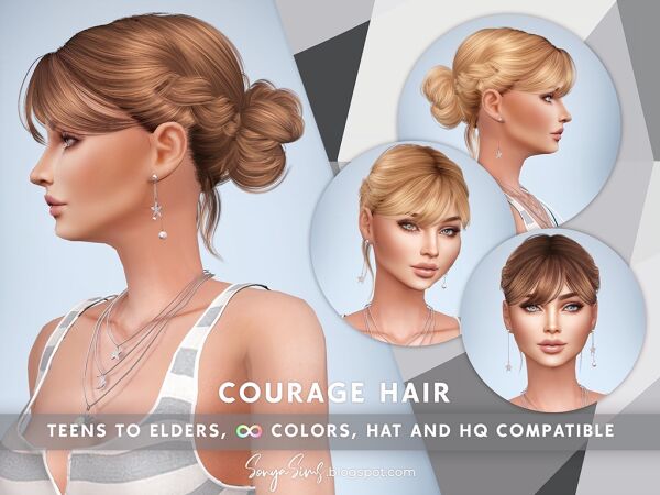 Stylish Courage Hair for All Ages Sims 4 CC