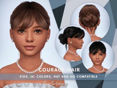 Adorable Courage Hair for Kids Sims 4 CC