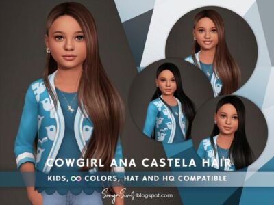 Stunning Cowgirl Hair for Kids – Ana Castela Version B Sims 4 CC