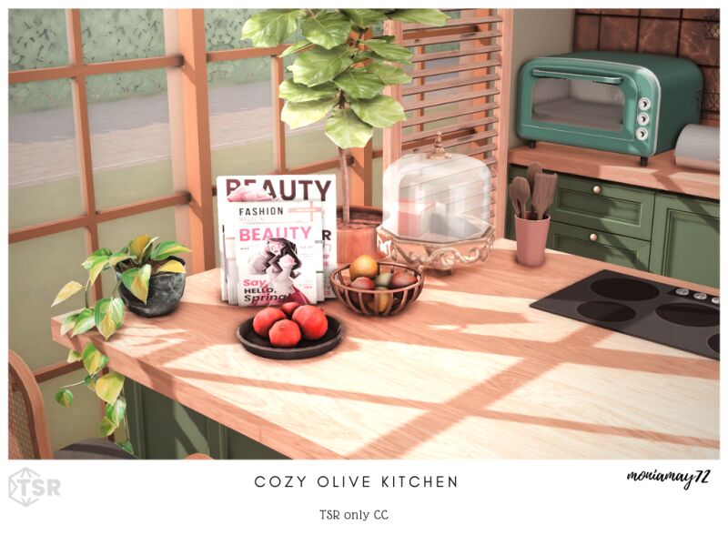 sims 4 cc cozy olive kitchen 3