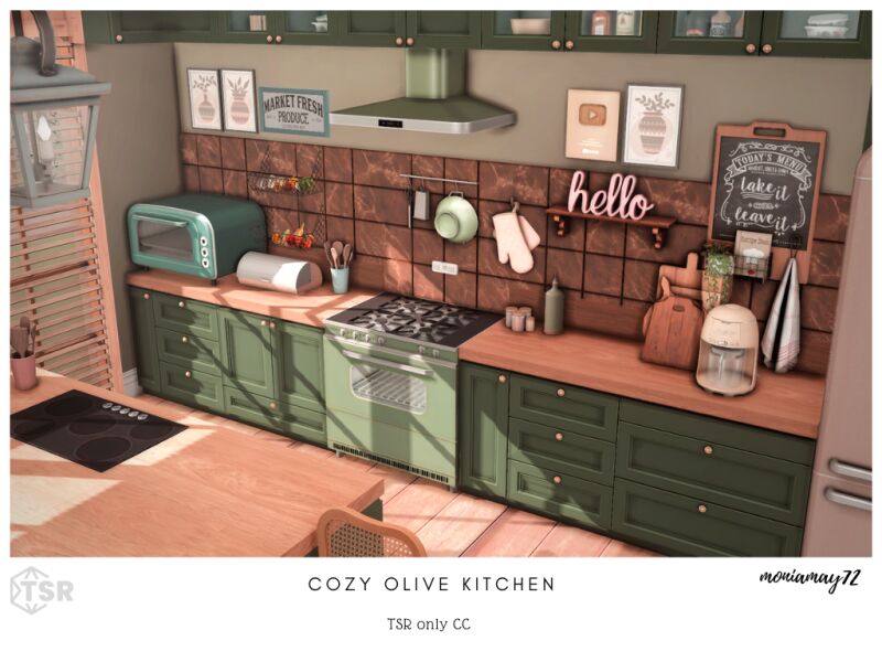 sims 4 cc cozy olive kitchen 5