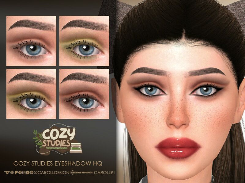 Cozy Studies Eyeshadow HQ by Caroll91 Sims 4 CC