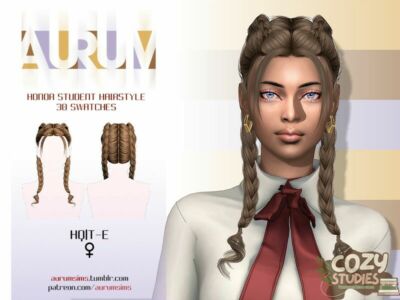 New Cute Honor Student Hairstyle for Sims 4 Sims 4 CC