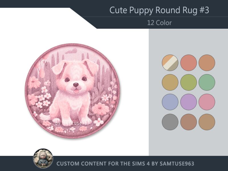 sims 4 cc cute puppy kids round dance rug 3 samtuse963 3