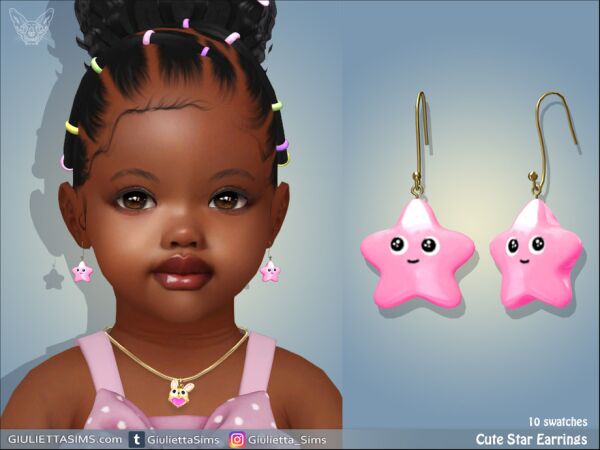 Adorable Star Earrings for Toddlers Sims 4 CC