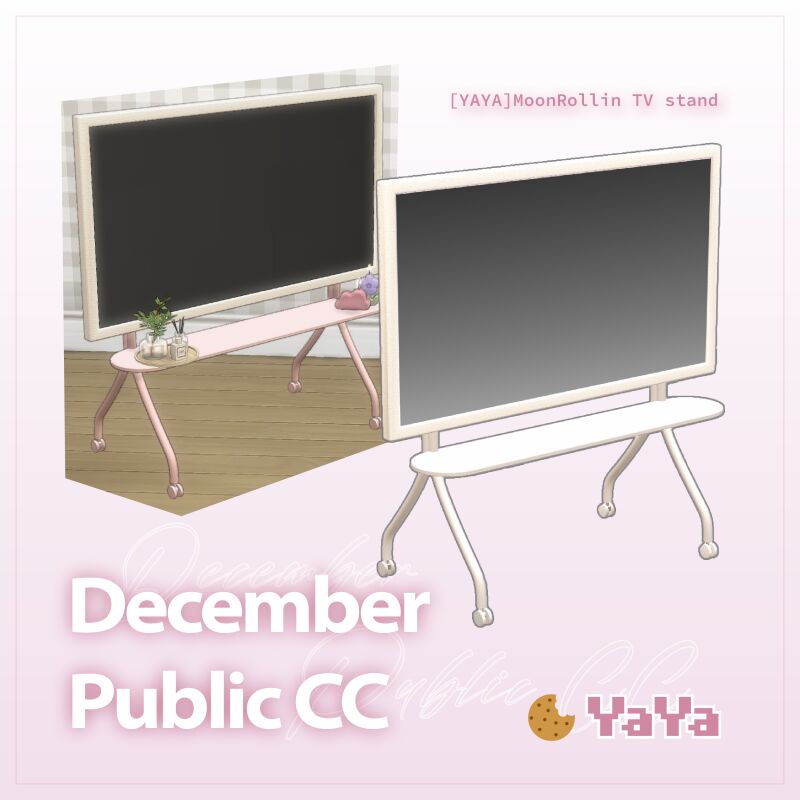 sims 4 cc december moonrollin tv stand by yaya sims 2