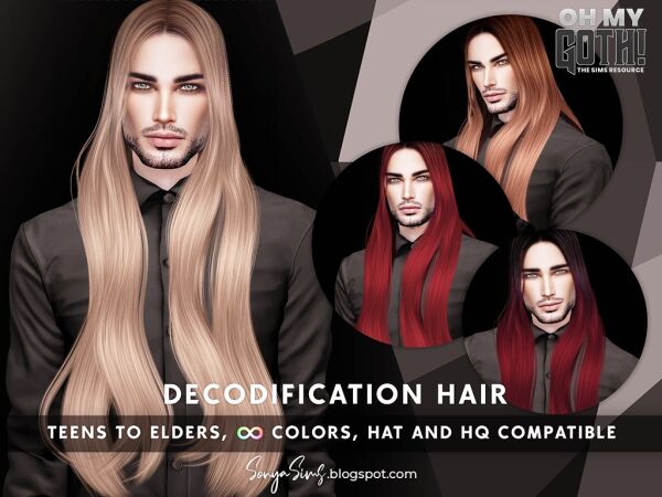 Decodification Hair for Males Sims 4 CC