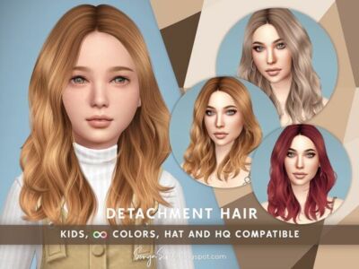 Stylish Wavy Hair for Kids Sims 4 CC