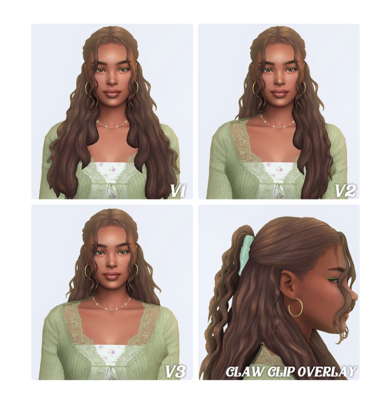 sims 4 cc dianne hairstyle 3 versions by simstrouble 2