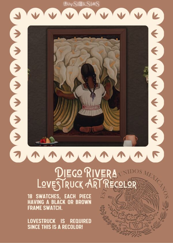 Diego Rivera Paintings Collection Sims 4 CC