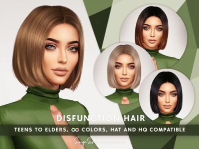 Stylish Disfunction Hair for Sims Sims 4 CC