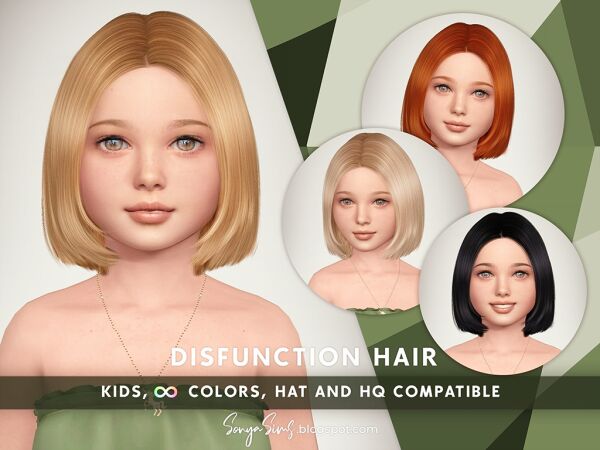 Stylish Bob Hair for Kids Sims 4 CC