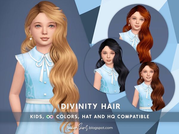 Divinity Hair for Kids Sims 4 CC