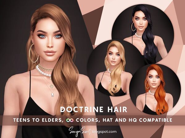 Stunning Wavy Hair for Sims Sims 4 CC