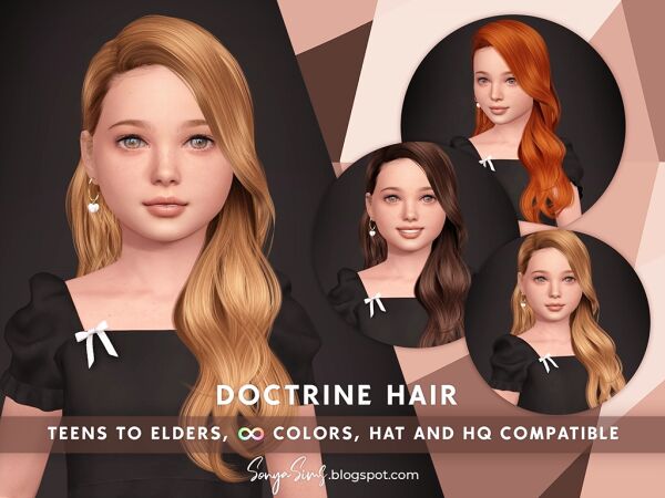 Doctrine Hair for Kids Sims 4 CC