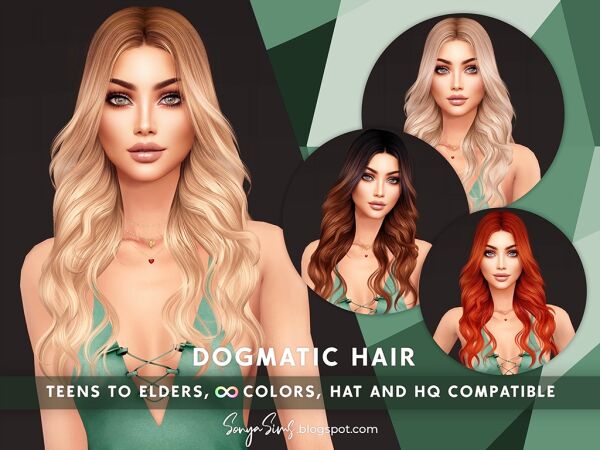 Stylish Dogmatic Hair for All Ages Sims 4 CC