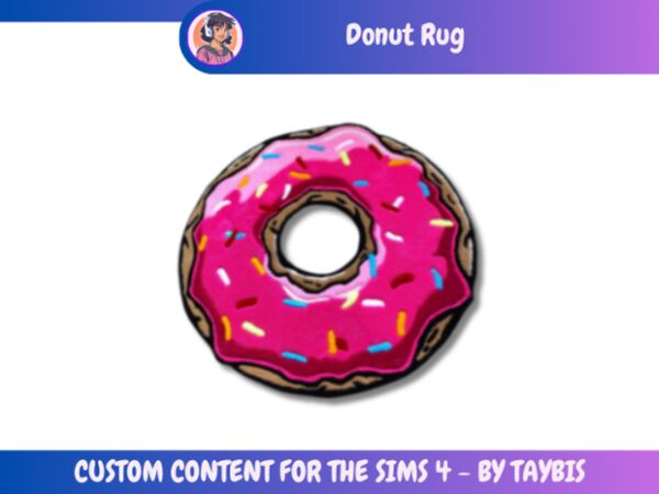 Delicious Donut Rug by Taybis Sims 4 CC