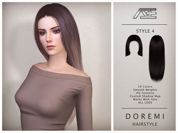 Doremi – Style 4 Hairstyle by Ade_Darma Sims 4 CC