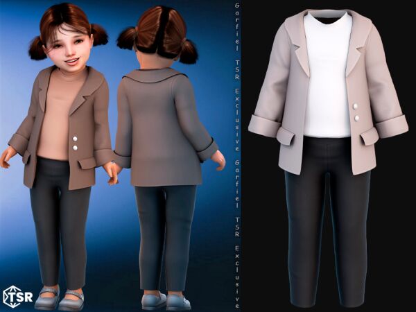 Dorothea – Casual Toddler Blazer SET Sims 4 CC