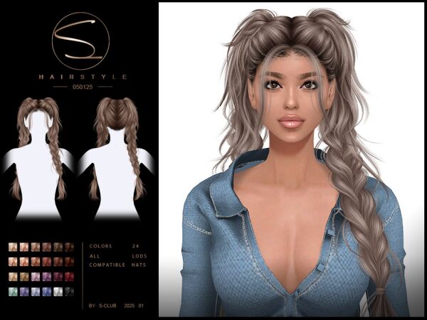 Stylish Double Braid Hairstyle for Your Sims Sims 4 CC