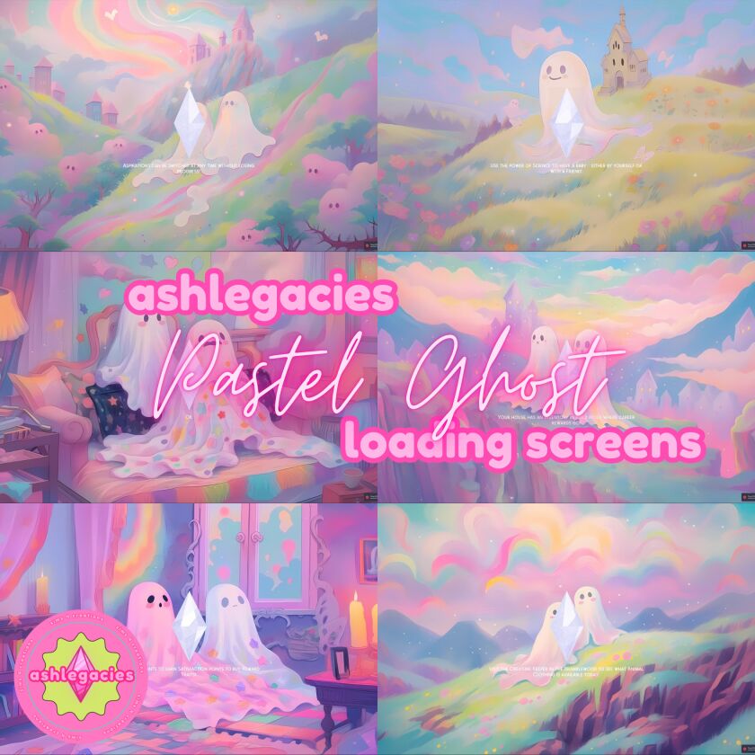 Pastel Ghost Loading Screens Download Sims 4 CC