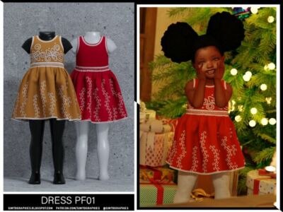 Stunning Dress PF01 for Toddlers Sims 4 CC