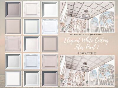 Elegant White Ceiling Tiles Part 1 Sims 4 CC