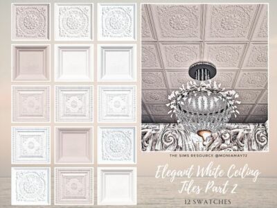 Elegant White Ceiling Tiles Part 2 Sims 4 CC