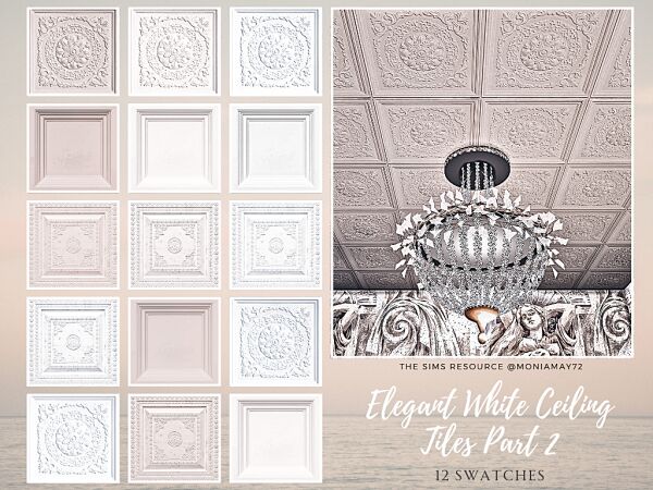 Elegant White Ceiling Tiles Part 2 Sims 4 CC