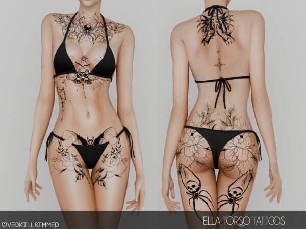 Stunning Ella Torso Tattoos Sims 4 CC