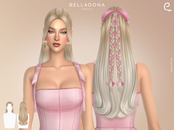 Stunning Belladona Hairstyle for Sims 4 Sims 4 CC