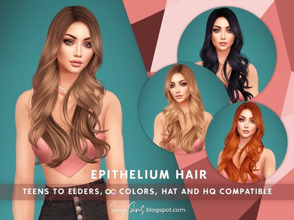 Beautiful Epithelium Hair for All Ages Sims 4 CC