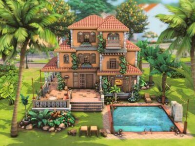 Exotic Orange | Spacious Home Sims 4 CC