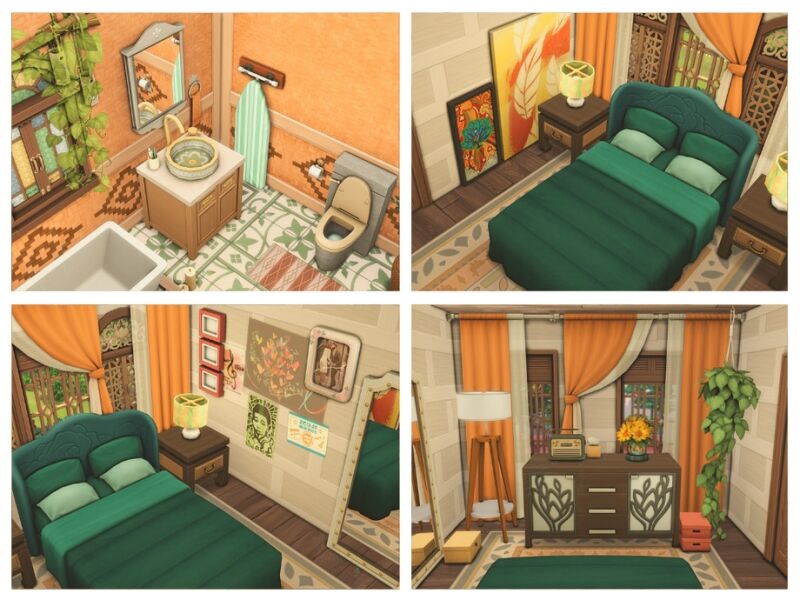 sims 4 cc exotic orange home 5