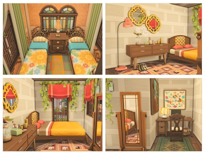 sims 4 cc exotic orange home 6